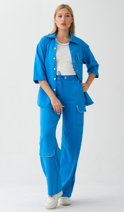 THREE PIECES TRACKSUIT WITH BUTTONED SHIRT 