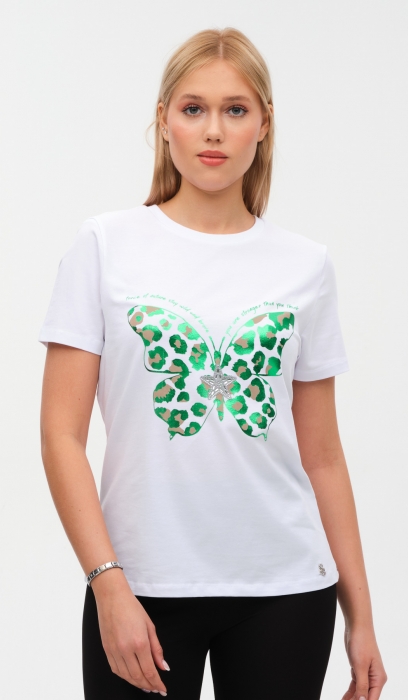 BUTTERFLY PRINTED T