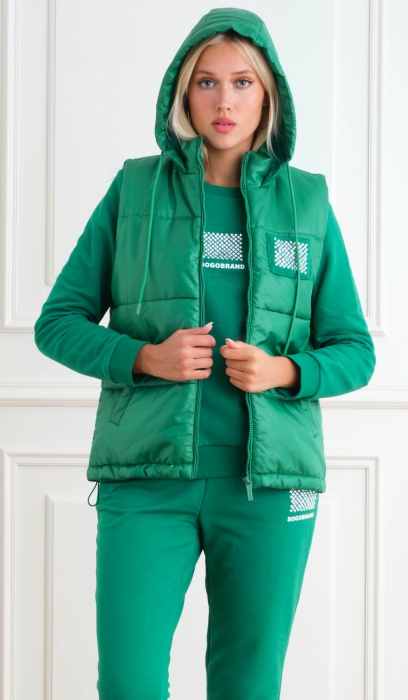 3PCS TRACKSUIT WITH HOODED VEST 