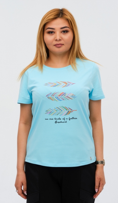 FEATHERS PRINTED T