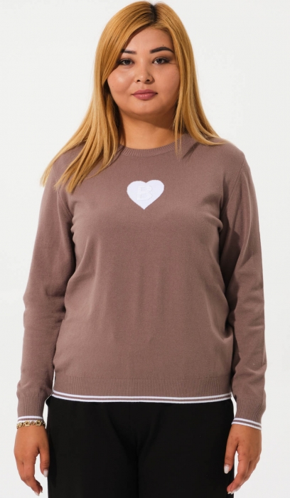 TRICOT SWEATER WITH HEART PRINT 