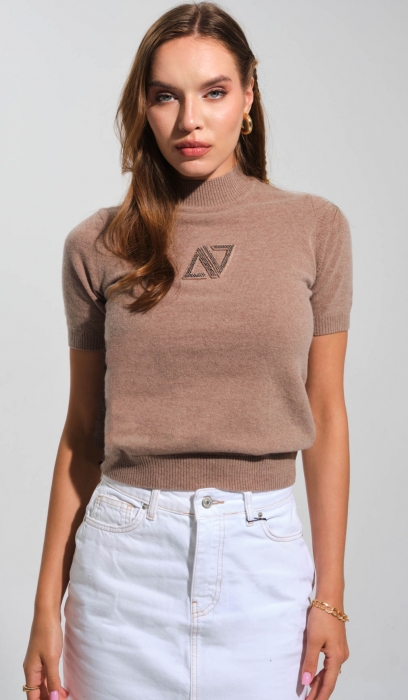 CASHMERE SHORT SLEEVES SWEATER 