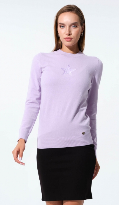 TRICOT FITTED SWEATER WITH A STAR STAMP 